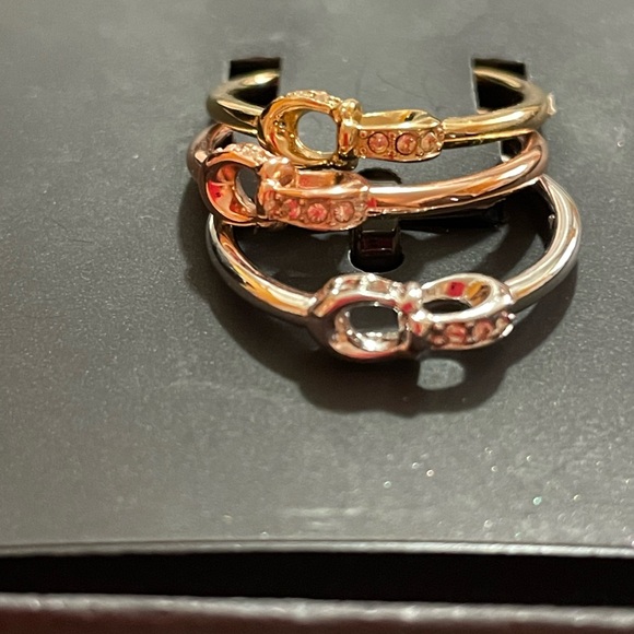 Coach rings size 7 signature logo pave crystals - Picture 2 of 4